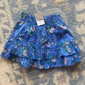 Crewcuts Blue Floral Ruffle Mini Skirt